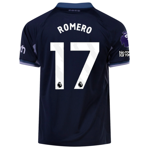 Nike Tottenham Cristian Romero Away Jersey w/ EPL + No Room For Racism Patches 2