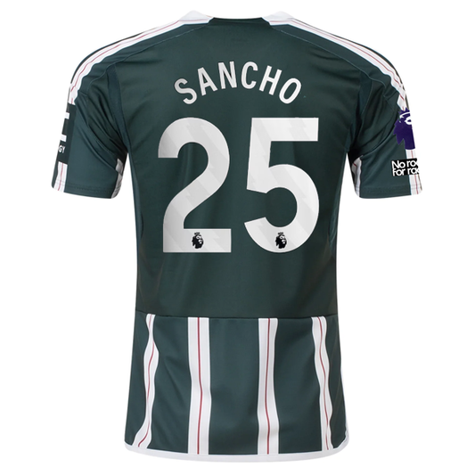 adidas Manchester United Jadon Sancho Away Jersey w/ EPL + No Room For Racism Pa