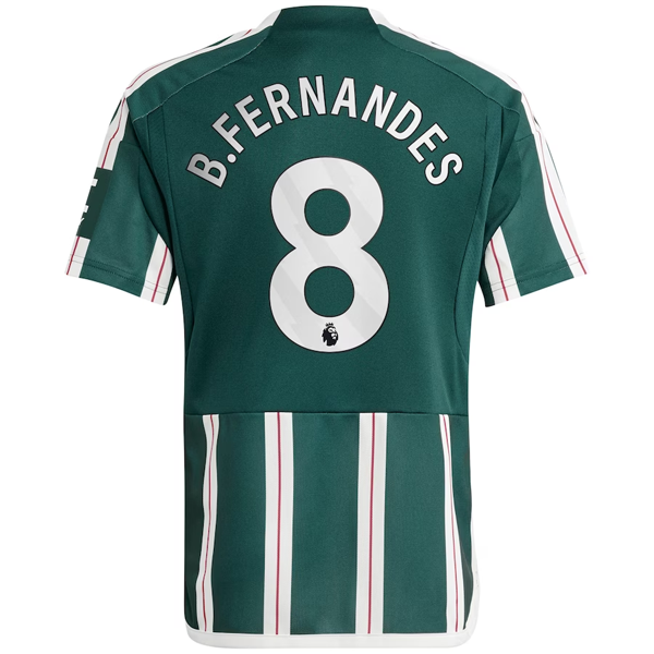 adidas Youth Manchester United Bruno Fernandes Away Jersey 23/24 (Green Night/Co