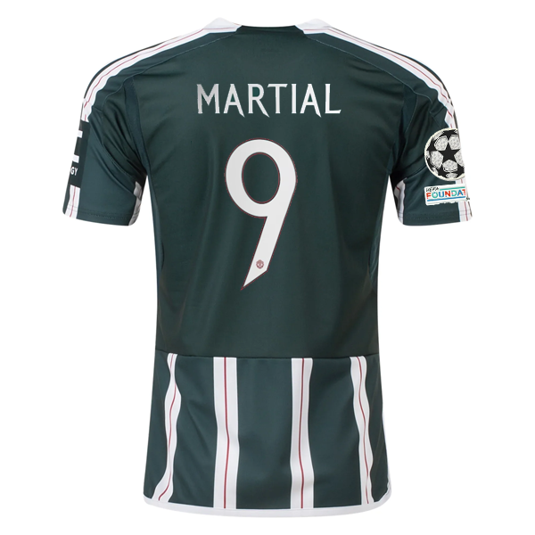 adidas Manchester United Anthony Martial Away Jersey w/ Champions League Patches