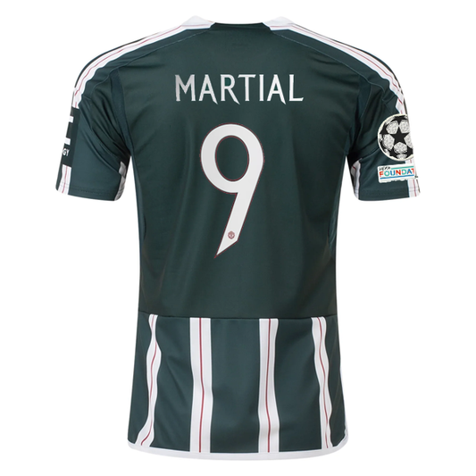 adidas Manchester United Anthony Martial Away Jersey w/ Champions League Patches