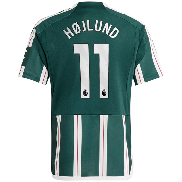 adidas Youth Manchester United Rasmus Hojlund Away Jersey 23/24 (Green Night/Cor