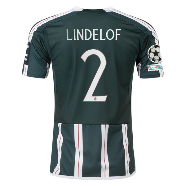 adidas Manchester United Victor Lindelof Away Jersey w/ Champions League Patches