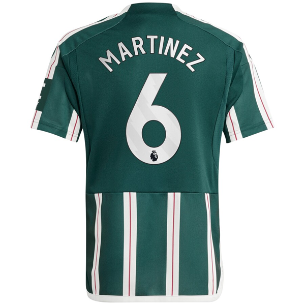 adidas Youth Manchester United Lisandro Martinez Away Jersey 23/24 (Green Night/