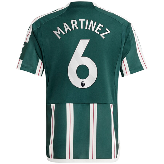 adidas Youth Manchester United Lisandro Martinez Away Jersey 23/24 (Green Night/