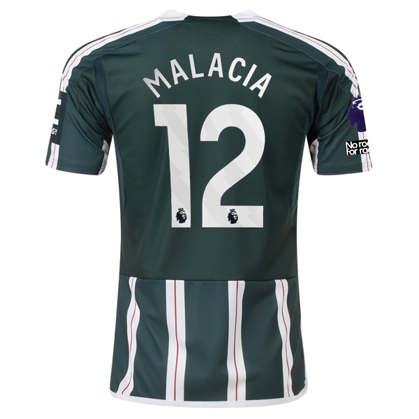 adidas Manchester United Tyrell Malacia Away Jersey w/ EPL + No Room For Racism