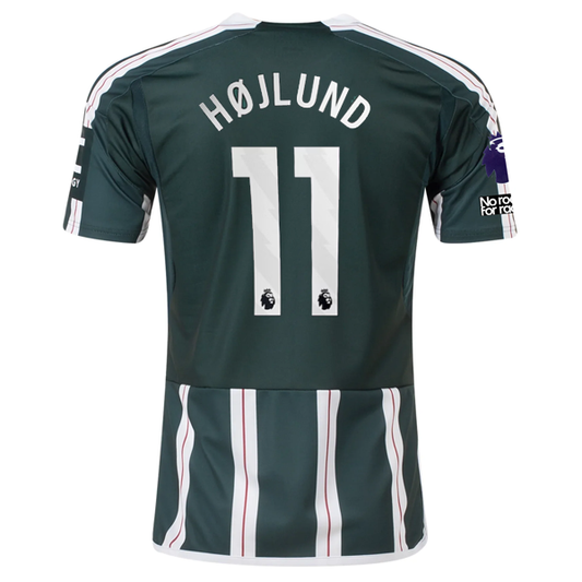 adidas Manchester United Rasmus Højlund Away Jersey w/ EPL + No Room For Racism