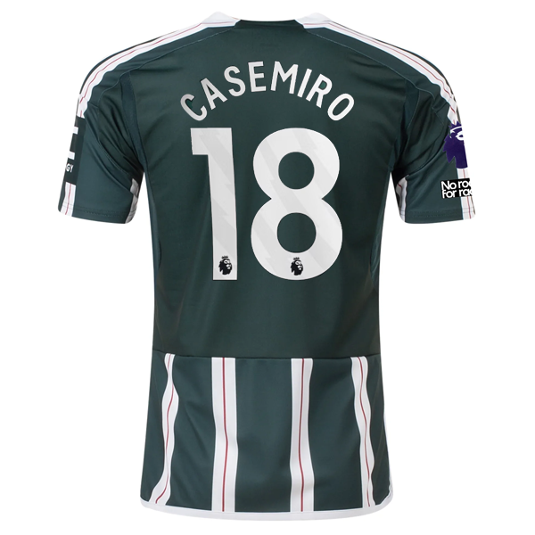 adidas Manchester United Casemiro Away Jersey w/ EPL + No Room For Racism Patche