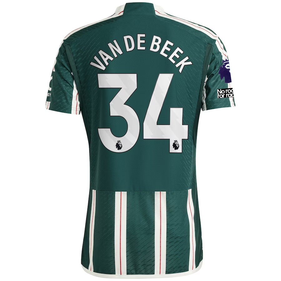 adidas Manchester United Authentic Donny Van de Beek Away Jersey w/ EPL + No Roo