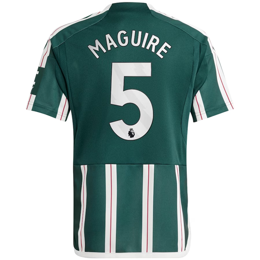 adidas Youth Manchester United Harry Maguire Away Jersey 23/24 (Green Night/Core