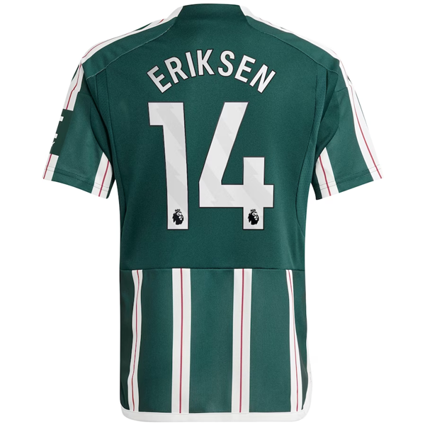 adidas Youth Manchester United Christian Eriksen Away Jersey 23/24 (Green Night/