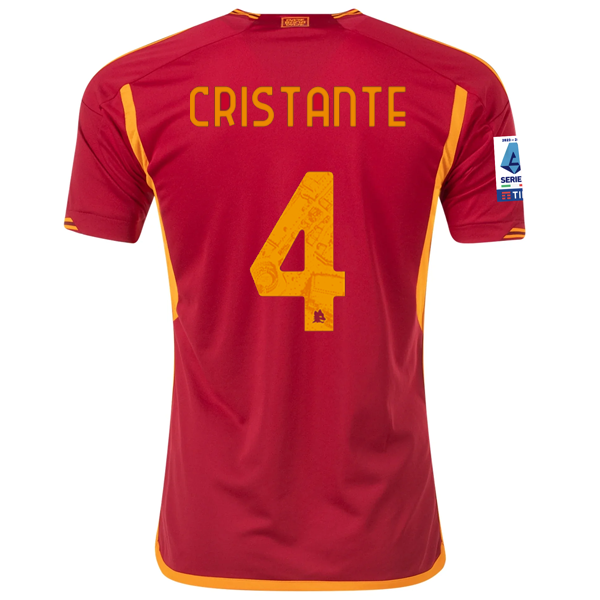 adidas Roma Bryan Cristante Home Jersey w/ Serie A Patch 23/24 (Team Victory Red