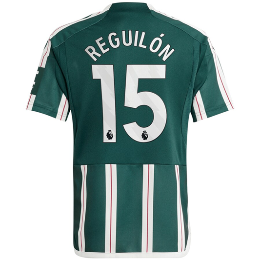 adidas Youth Manchester United Sergio Reguillon Away Jersey 23/24 (Green Night/C