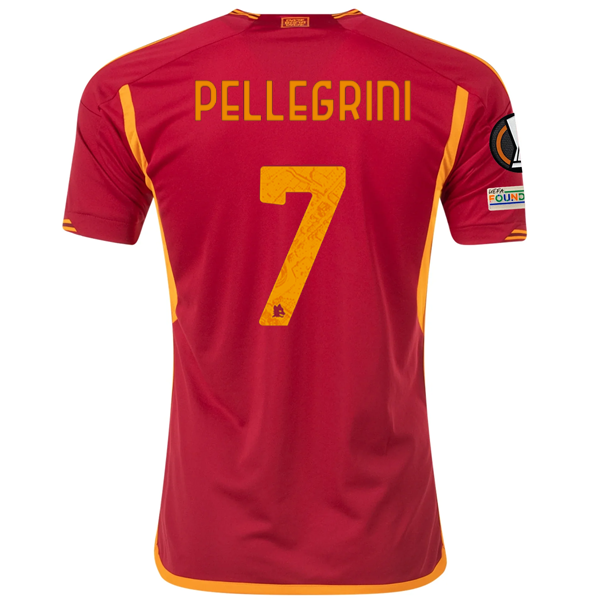 adidas Roma Lorenzo Pellegrini Home Jersey w/ Europa League Patches 23/24 (Team