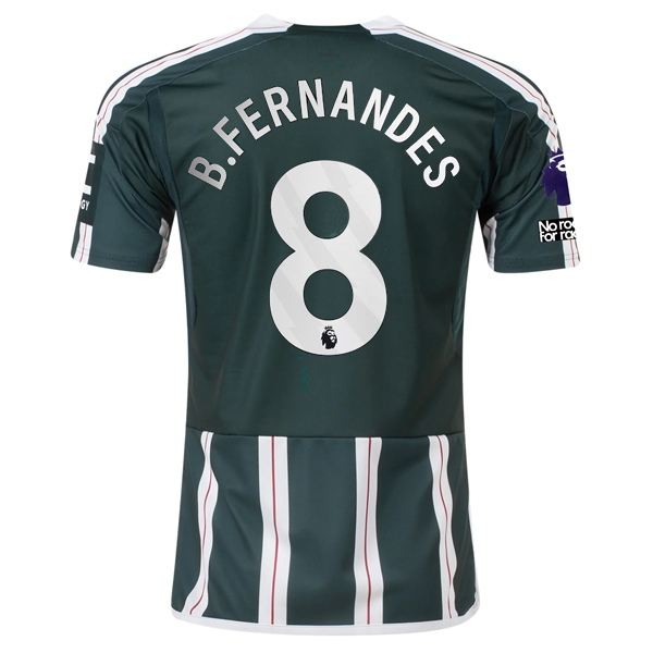 adidas Manchester United Bruno Fernandes Away Jersey w/ EPL + No Room For Racism