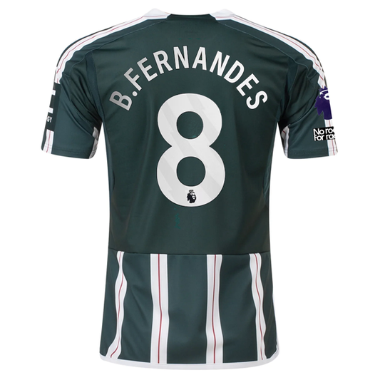 adidas Manchester United Bruno Fernandes Away Jersey w/ EPL + No Room For Racism