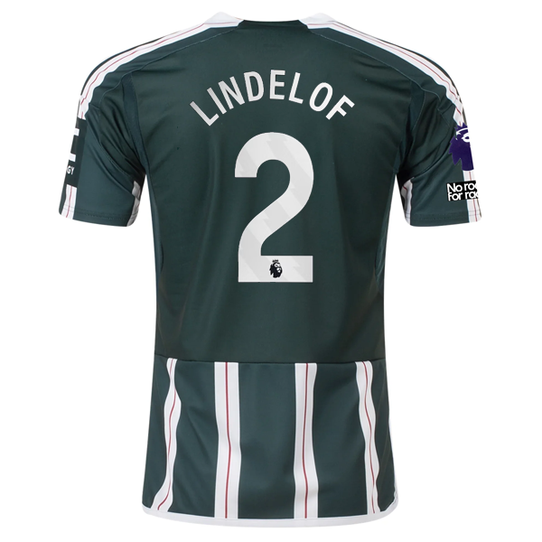 adidas Manchester United Victor Lindelof Away Jersey w/ EPL + No Room For Racism