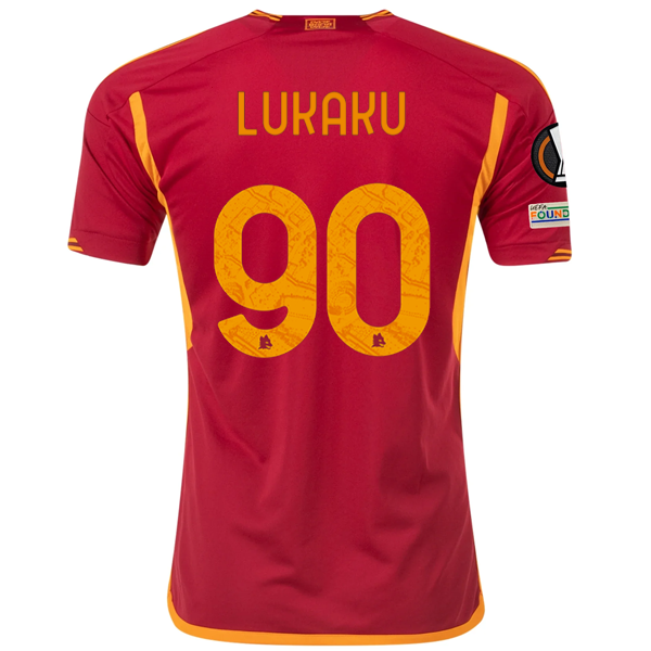 adidas Roma Romelu Lukaku Home Jersey w/ Europa League Patches 23/24 (Team Victo