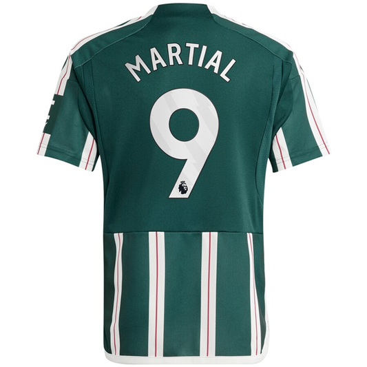 adidas Youth Manchester United Anthony Martial Away Jersey 23/24 (Green Night/Co