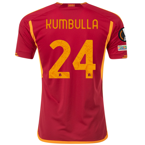 adidas Roma Marash Kumbulla Home Jersey w/ Europa League Patches 23/24 (Team Vic