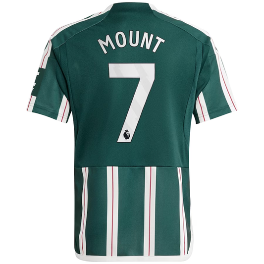 adidas Youth Manchester United Mason Mount Away Jersey 23/24 (Green Night/Core W