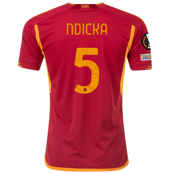 adidas Roma Evan Ndicka Home Jersey w/ Europa League Patches 23/24 (Team Victory