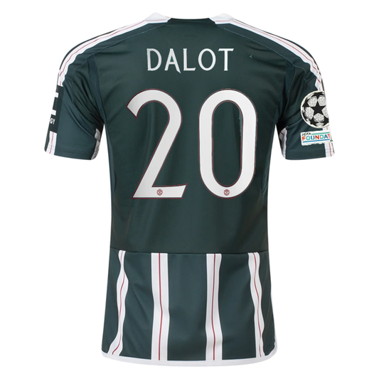 adidas Manchester United Diogo Dalot Away Jersey w/ Champions League Patches 23/