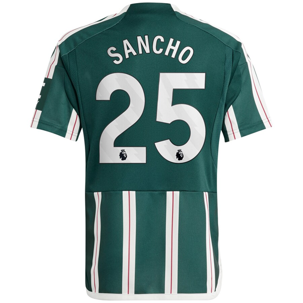 adidas Youth Manchester United Jadon Sancho Away Jersey 23/24 (Green Night/Core