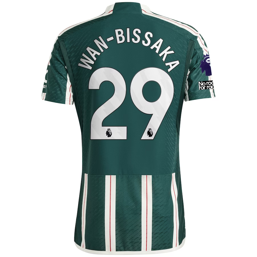 adidas Manchester United Authentic Aaron Wan-Bissaka Away Jersey w/ EPL + No Roo