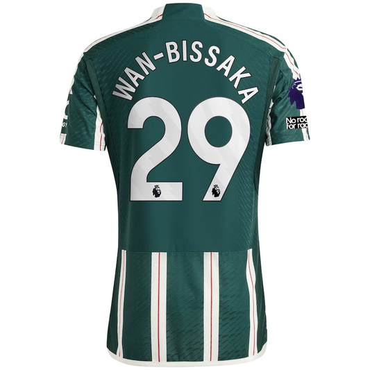 adidas Manchester United Authentic Aaron Wan-Bissaka Away Jersey w/ EPL + No Roo