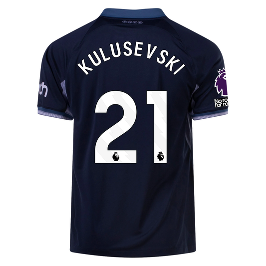 Nike Tottenham Dejan Kulusevski Away Jersey w/ EPL + No Room For Racism Patches