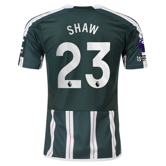adidas Manchester United Luke Shaw Away Jersey w/ EPL + No Room For Racism Patch