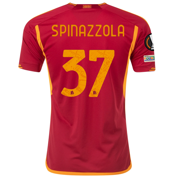 adidas Roma Leonardo Spinazzola Home Jersey w/ Europa League Patches 23/24 (Team