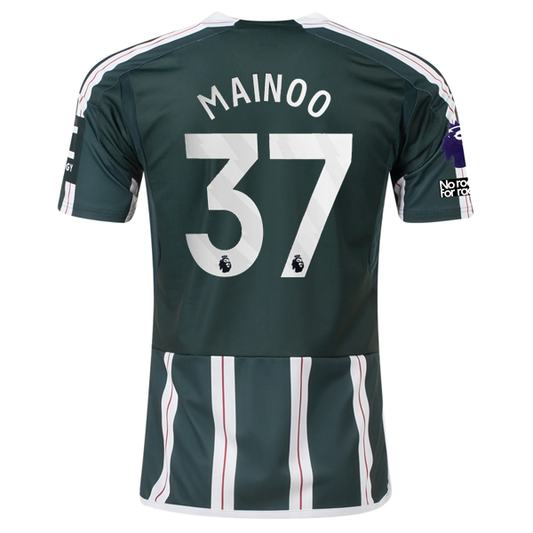 adidas Manchester United Kobbie Mainoo Away Jersey w/ EPL + No Room For Racism P