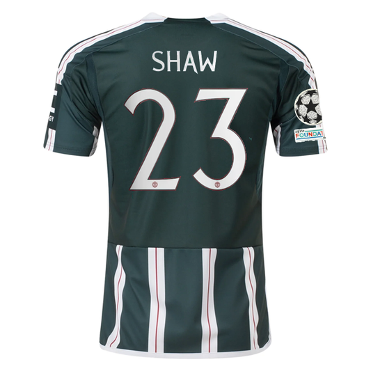 adidas Manchester United Luke Shaw Away Jersey w/ Champions League Patches 23/24