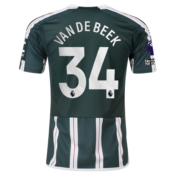 adidas Manchester United Donny Van de Beek Away Jersey w/ EPL + No Room For Raci