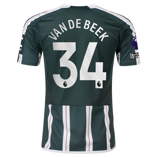 adidas Manchester United Donny Van de Beek Away Jersey w/ EPL + No Room For Raci
