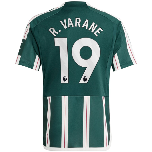 adidas Youth Manchester United Raphael Varane Away Jersey 23/24 (Green Night/Cor