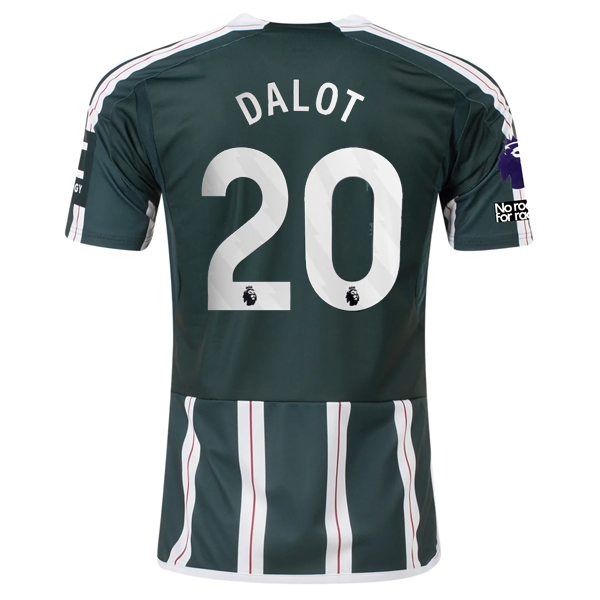 adidas Manchester United Diogo Dalot Away Jersey w/ EPL + No Room For Racism Pat
