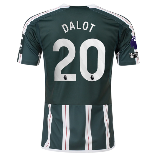 adidas Manchester United Diogo Dalot Away Jersey w/ EPL + No Room For Racism Pat
