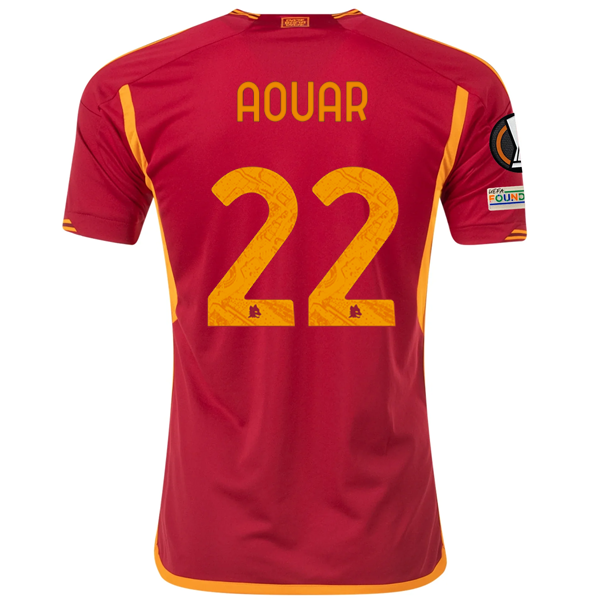 adidas Roma Houssem Aouar Home Jersey w/ Europa League Patches 23/24 (Team Victo