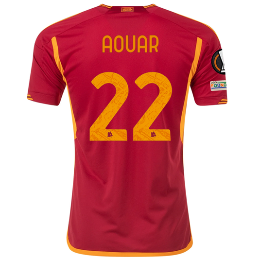 adidas Roma Houssem Aouar Home Jersey w/ Europa League Patches 23/24 (Team Victo
