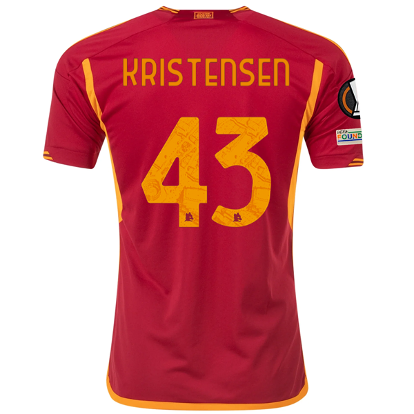adidas Roma Rasmus Kristensen Home Jersey w/ Europa League Patches 23/24 (Team V