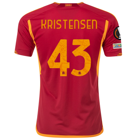 adidas Roma Rasmus Kristensen Home Jersey w/ Europa League Patches 23/24 (Team V
