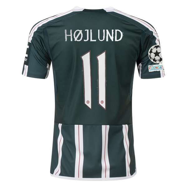 adidas Manchester United Rasmus Hojlund Away Jersey w/ Champions League Patches