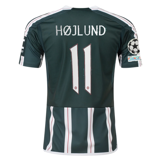 adidas Manchester United Rasmus Hojlund Away Jersey w/ Champions League Patches