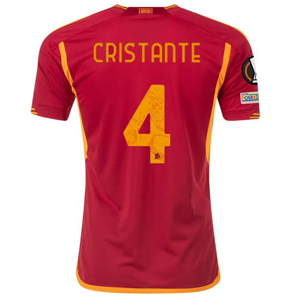 adidas Roma Bryan Cristante Home Jersey w/ Europa League Patches 23/24 (Team Vic